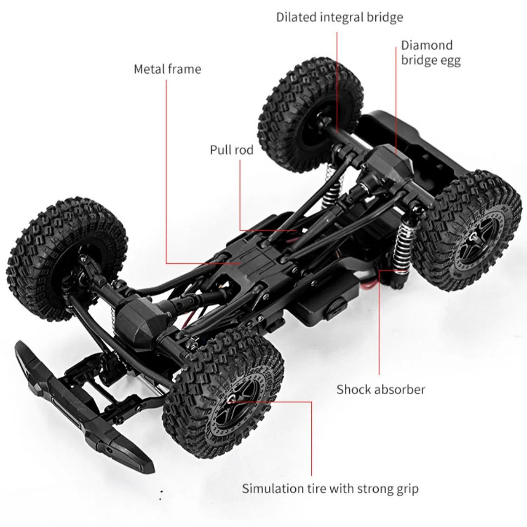 Samochód terenowy RC 1/18 JJRC C8813 4x4 2.4GHz zdalnie sterowany pickup symulacja wspinaczki samochód szczotkowy silnik wodoodporny ESC