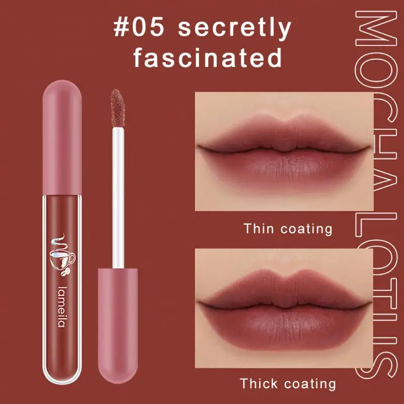 LAMEILA Sexy Velvet Lipstick Matte Waterproof And Long-lasting Lip Gloss Makeup Women Liquid Lipstick Lip Tint Glass Cosmetic