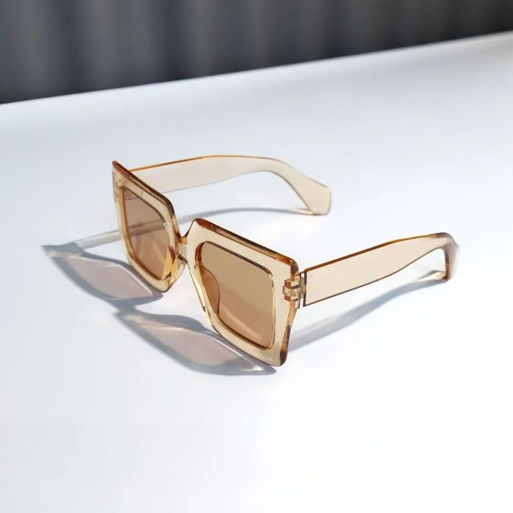 15 Family Sunglasses, New Large Frame Square Gradual Change Sunglasses Internet Celebrity Personality Street Shot Concave Sunglasses, Unisex