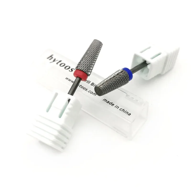 HYTOOS Flat Tapered Cross Teeth Bit 3/32 Carbide Nail Drill Bits Remove Gel Manicure Cutter Electric Drills Nails Accessorie