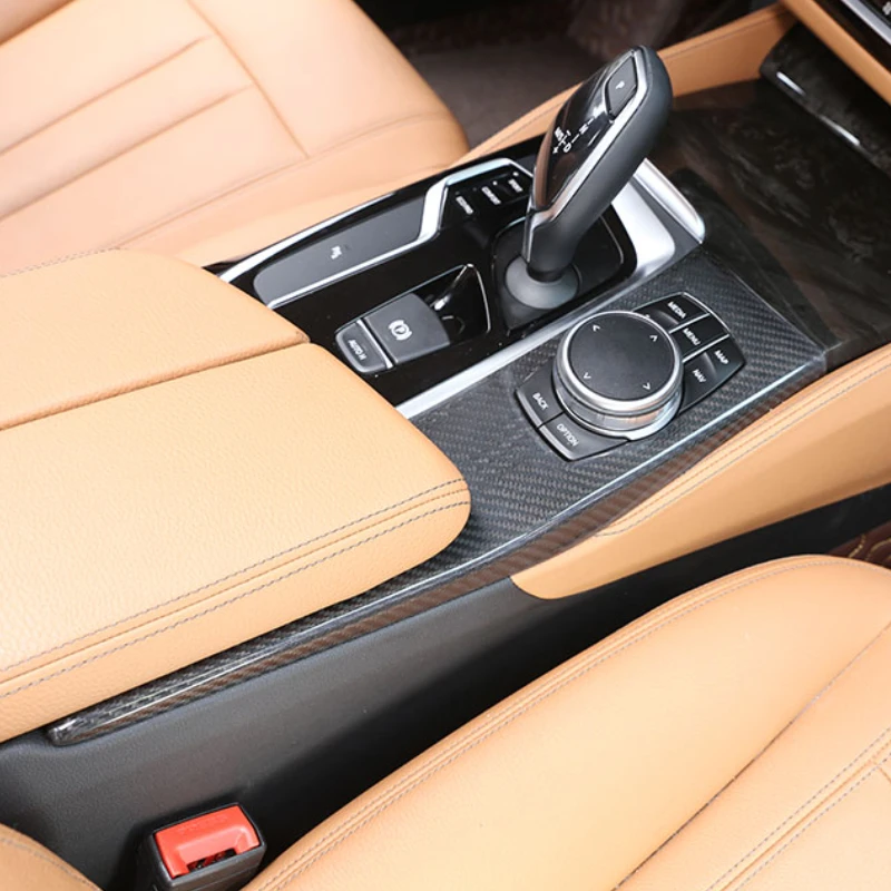 

Real Carbon Fiber Central Control Mode Gear Panel Decorative Cover For BMW 5 Series G30 2018-2022 Interior Car Accessories LHD