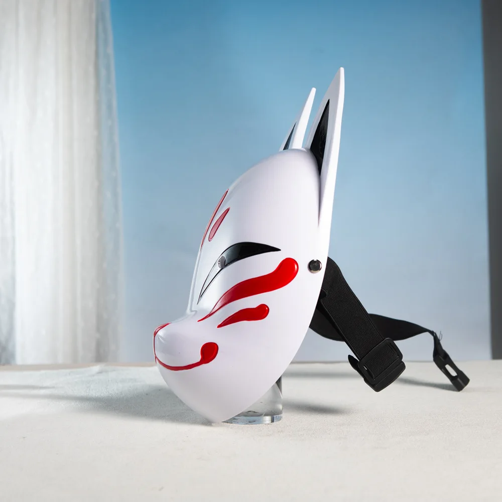 Genshin Impact Hanachirusato คอสเพลย์ Fox Mask Kazari Hanachiru Sato หน้ากาก Miko ฮาโลวีน Carnival ญี่ปุ่น Facial Props
