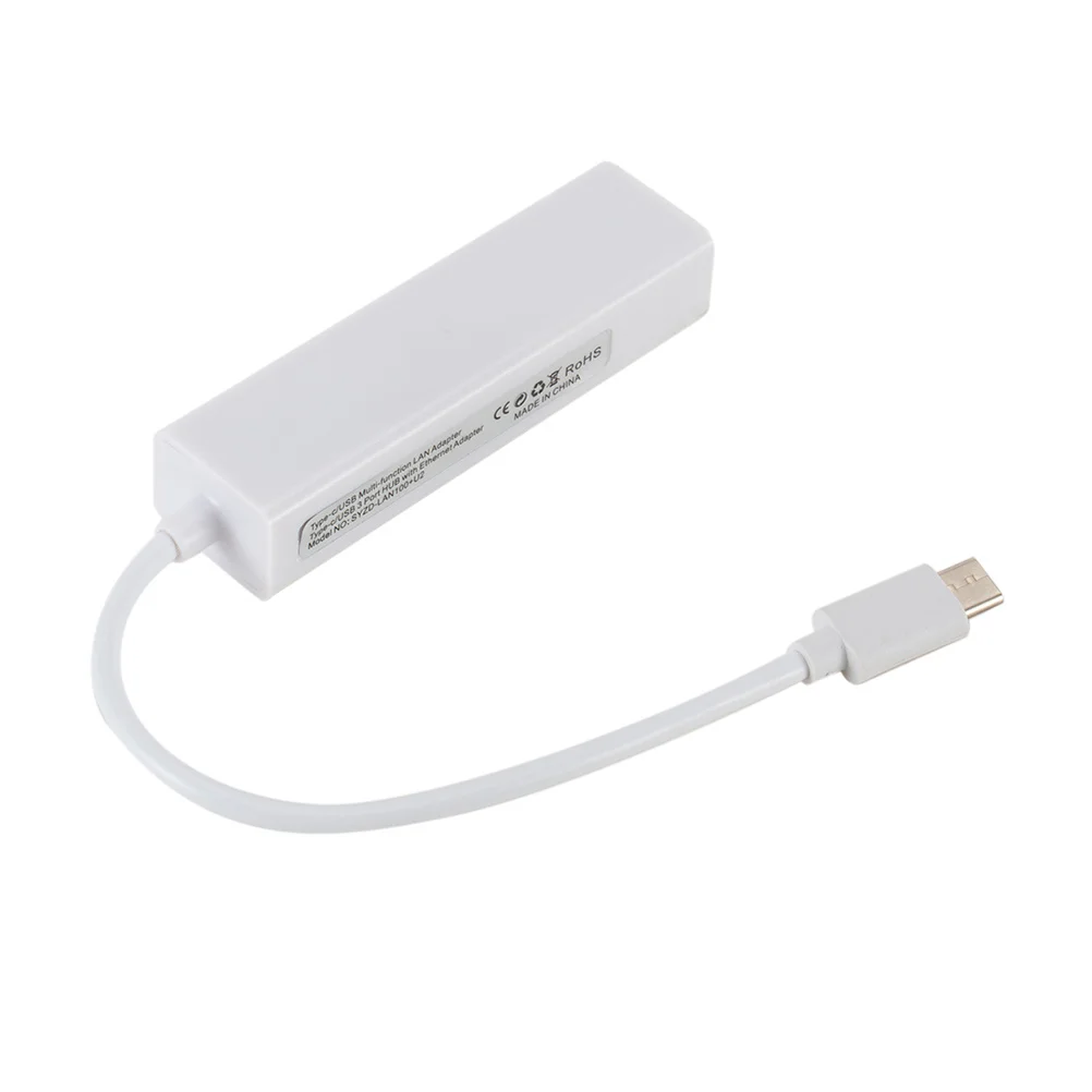 

USB 31 Type C to Rj45 10 100mbps Network Adapter 3a 100W Power 10gbps 20gbps Data Transfer for Laptop Notebook White