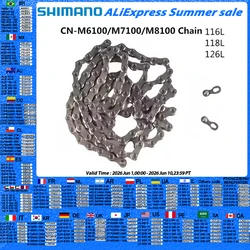 SHIMANO DEORE XTR CN M9100 XT M8100 SLX M7100 DEORE M6100 Chain 12s MTB Bicycle Chain 116L 124L 126L Bicycle Original Shimano
