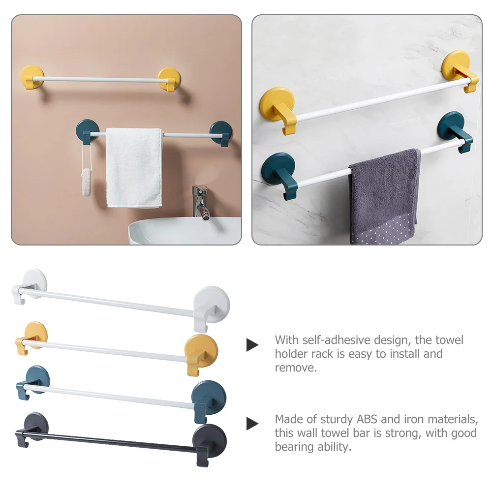 

4pcs Wall Bar Bathroom Kitchen Storage Rack No Drill Holder For Bath Towel Holder For Bathroom Towel Loofah Shoe Clothes