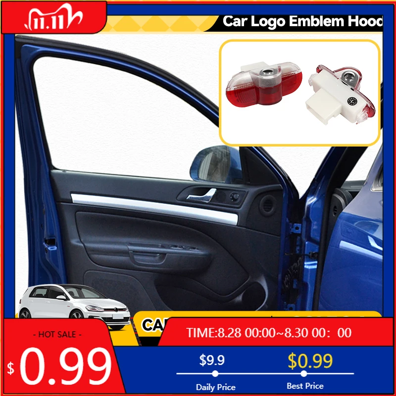 

Капоты для ламп 2 шт. для Volkswagen VW GOLF 3 4 MK3 MK4 Jetta Beetle Bora Caddy Touran Светодиодные двери автомобиля Ghost Shadow Logo Добро пожаловать Свет A