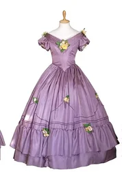 Historical 1860s Civil War Purple Ball Gown Victorian Civil War Princess Evening Dress Vintage Gothic Princess Wedding Dresses