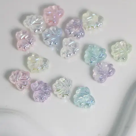 메이플 리프 투명 비즈, 쥬얼리 제작 팔찌, 애완 동물 목걸이, 헤어 로프, DIY 장식, 전화 체인, 케체인 액세서리