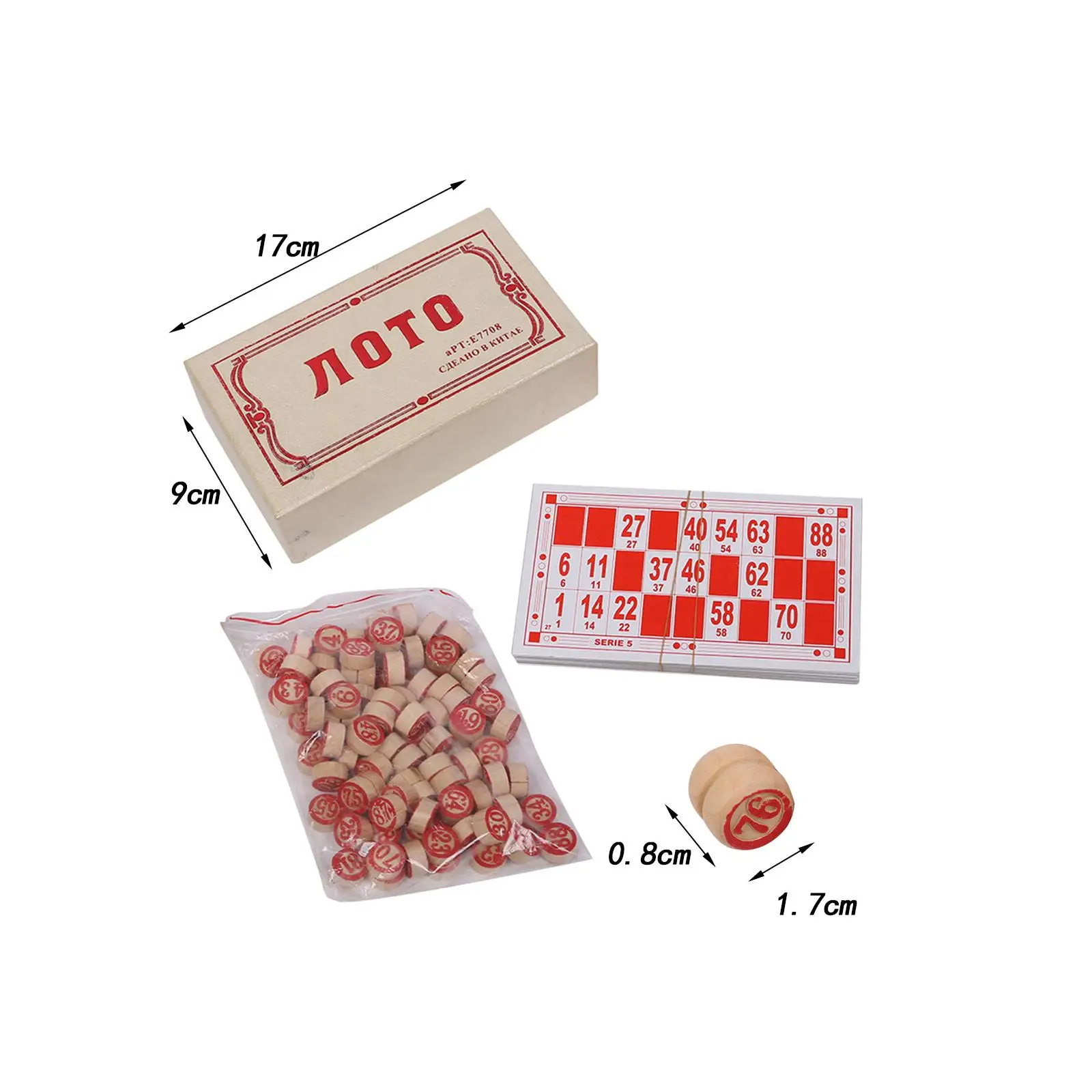 

Board Games Russian Wooden Lotto Table Puzzle Game Set for Family Gathering Kids Adults