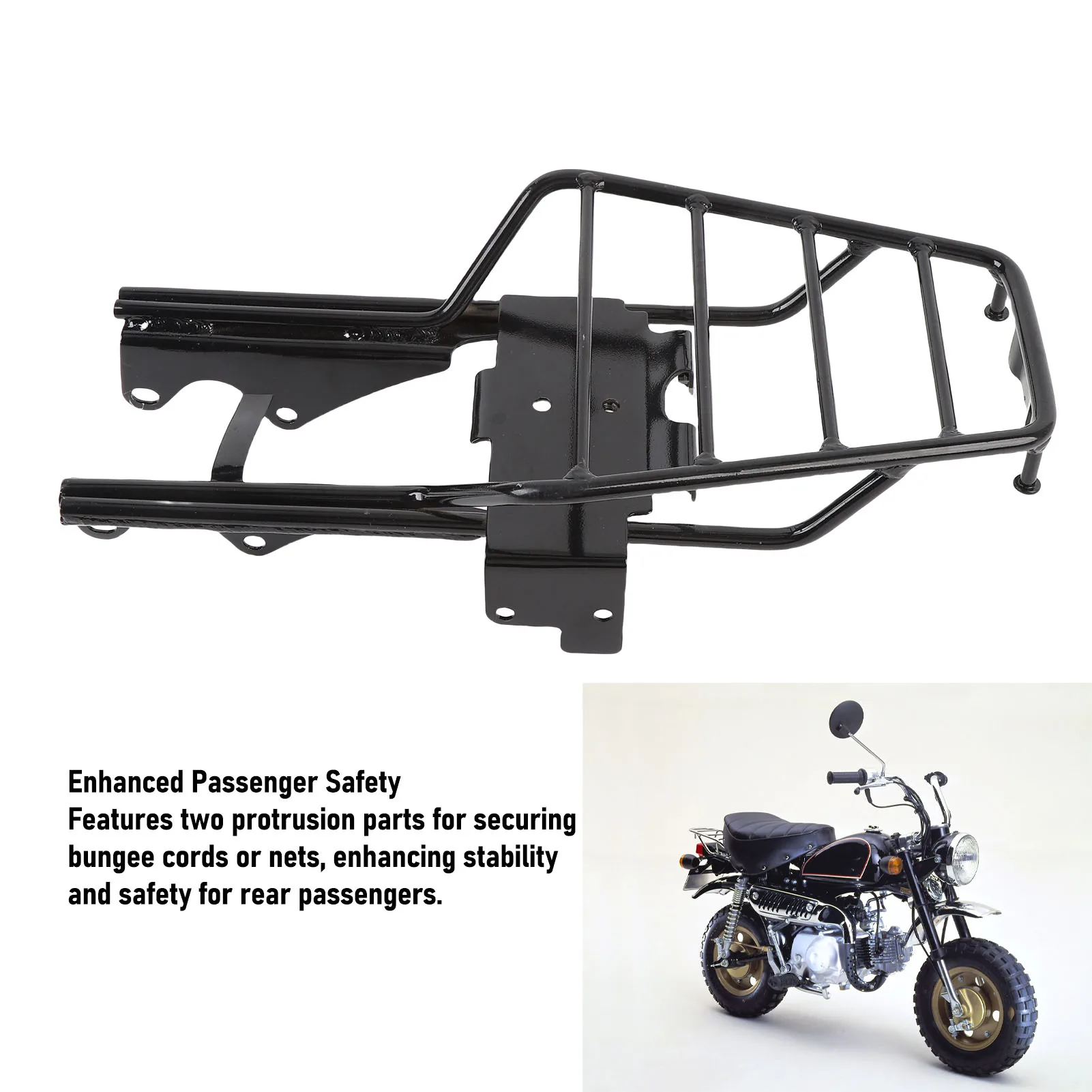 Chrome Motorcycle Rear Luggage Rack Iron Rear Cargo Carrier Bracket Replacement for Monkey Z50 Z50J Skyteam Z50A