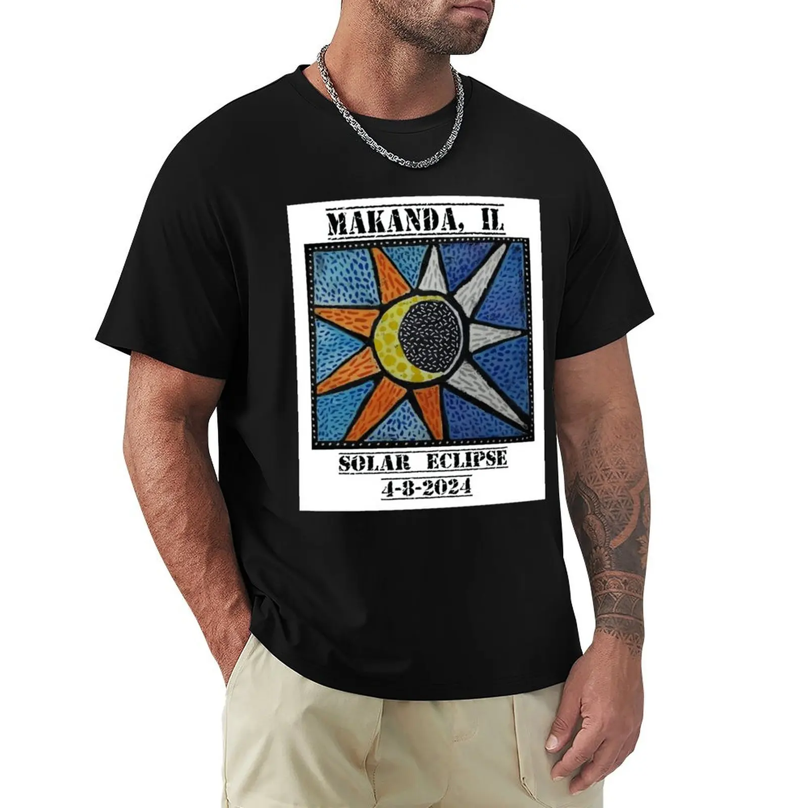 

Solar Eclipse 2024 Makanda, IL T-Shirt Outdoor Working T-Shirt