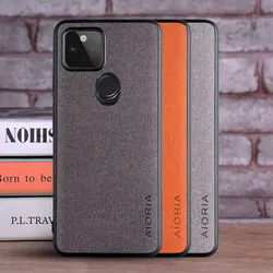 Case for Google Pixel 5 coque Luxury textile Leather skin soft TPU hard phone cover for google pixel 5 case