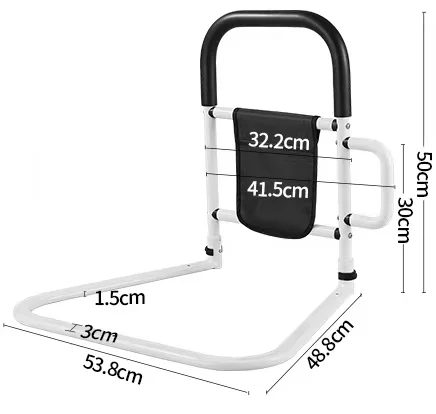 درابزين مساعد بجانب السرير مصنوع من الحديد الصلب بتصميم حديث لكبار السن للإمساك وحقيبة تخزين متضمنة للمستشفيات المنزلية #6