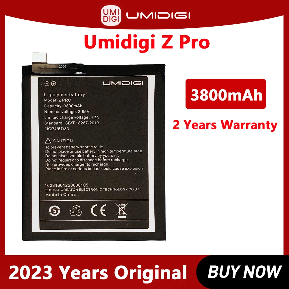 

New Original 3800mAh Battery For UMI UMIDIGI Z PRO Phone High Quality Batteria With Tracking Number