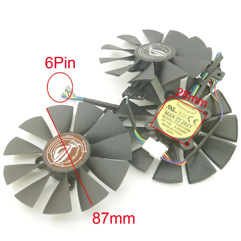 T129215SM T129215SU 12V 0.5A 87mm For ASUS GTX980TI RX470 RX460 R9 390X GTX1080 GTX1070 ROG Graphics Card Cooler Cooling Fan