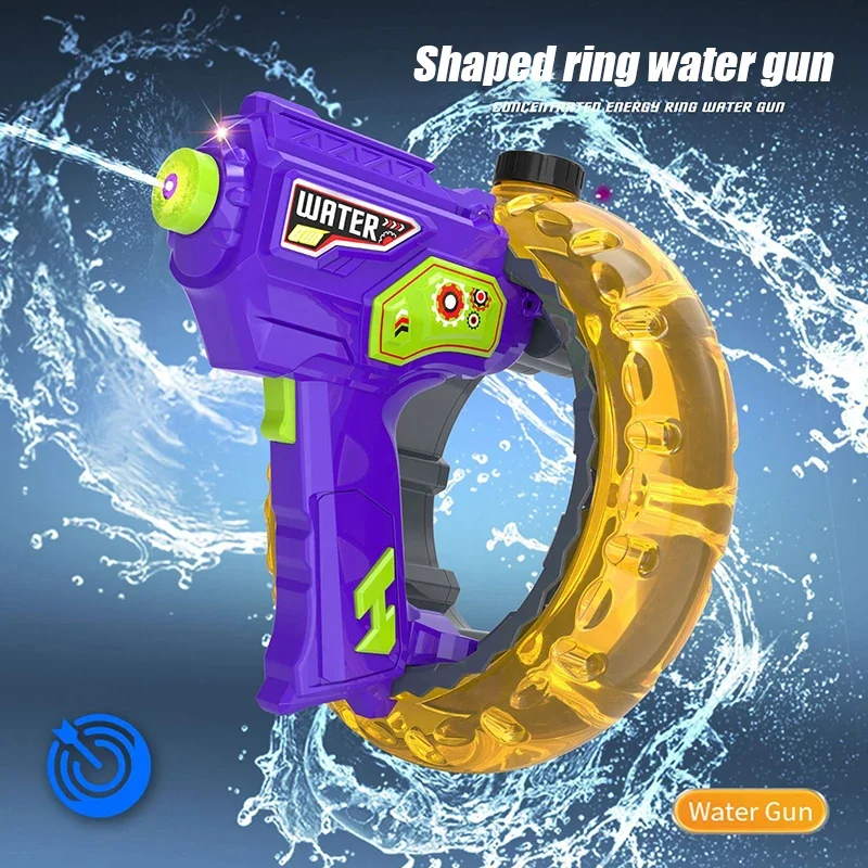 

Electric Circle Water Guns Space Concentrator Water Gun Handheld Cool Light Large Capacity High-Speed Electric Water Gun Toy