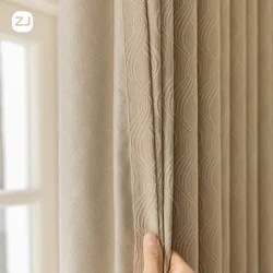 N3069Curtains 2024 new style home bedroom high-end blackout cream velvet chenille