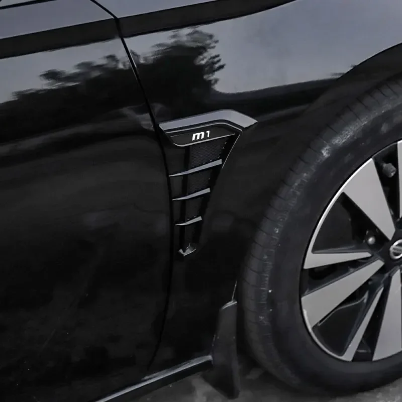 الكربون الأسود سيارة درابزين فتحات جانبية تدفق الهواء كمية ثقب القرش ثلاثية الأبعاد مصبغة ملصق غطاء لسيارات BMW M1 M2 M3 M4 M5 اكسسوارات السيارات