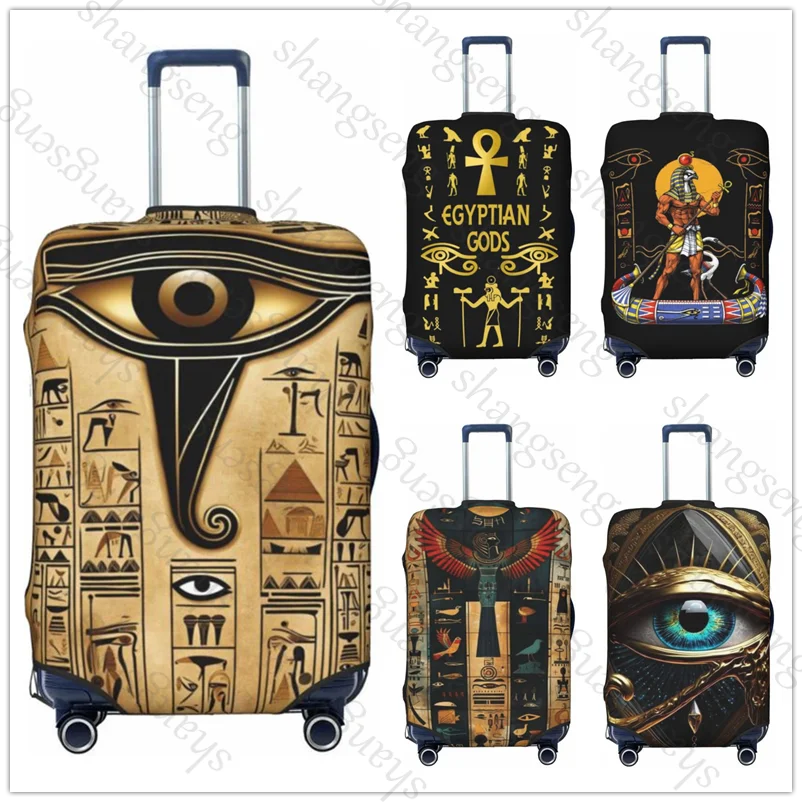 Ancient Egypt God Anubis Travel suitcase protective case, suitcase cover, elastic protection, washable Luggage cover, 18-32 in