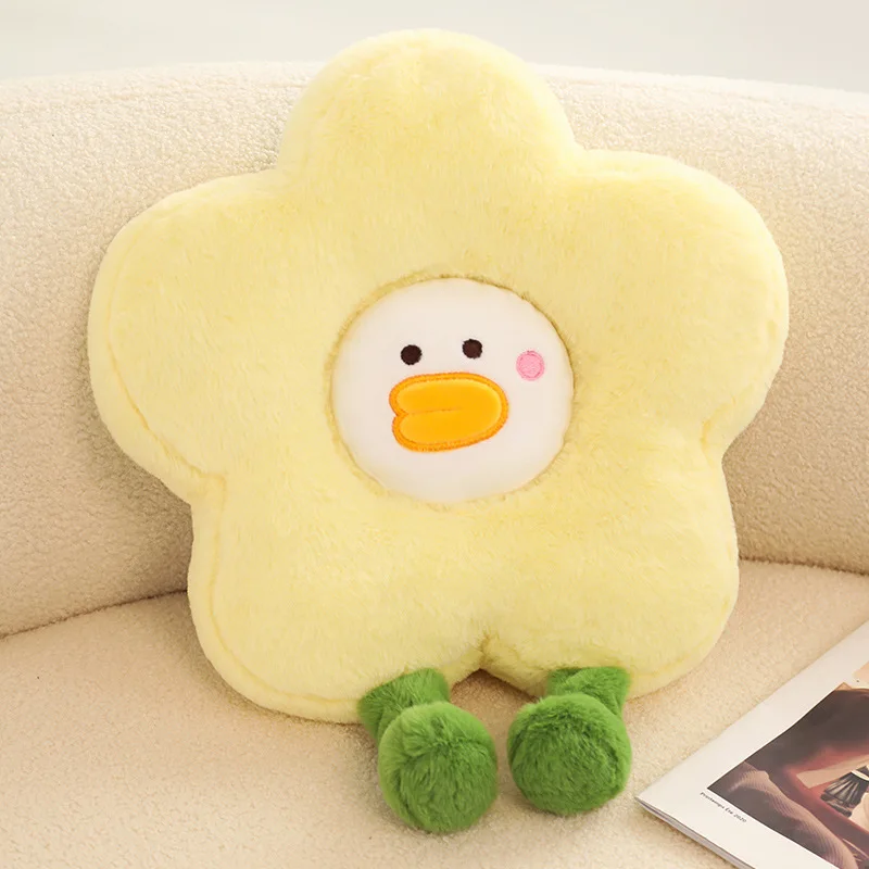 وسادة على شكل بطة على شكل زهرة وسادة أريكة قيلولة ناعمة وسادة كرسي عباد الشمس الملونة للمكتب والفصول الدراسية وغرفة نوم الفتيات وأعياد الميلاد #6