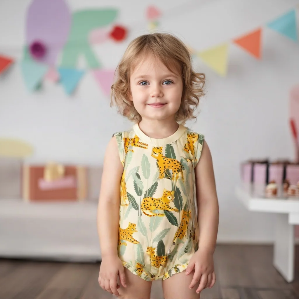 Sanlutoz Summer Infants Boys Bodysuits Cotton Sleeveless Animal Casual Baby Clothing