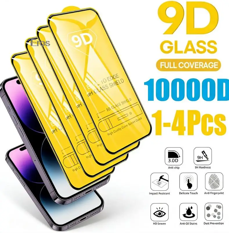 1-4Pcs 9D HD Ultra Clear Tempered Glass Screen Protector For Samsung A56 A57 A55 A54 A17 A16 A15 A36 A26 A35 A34 A33 A53 S24FE