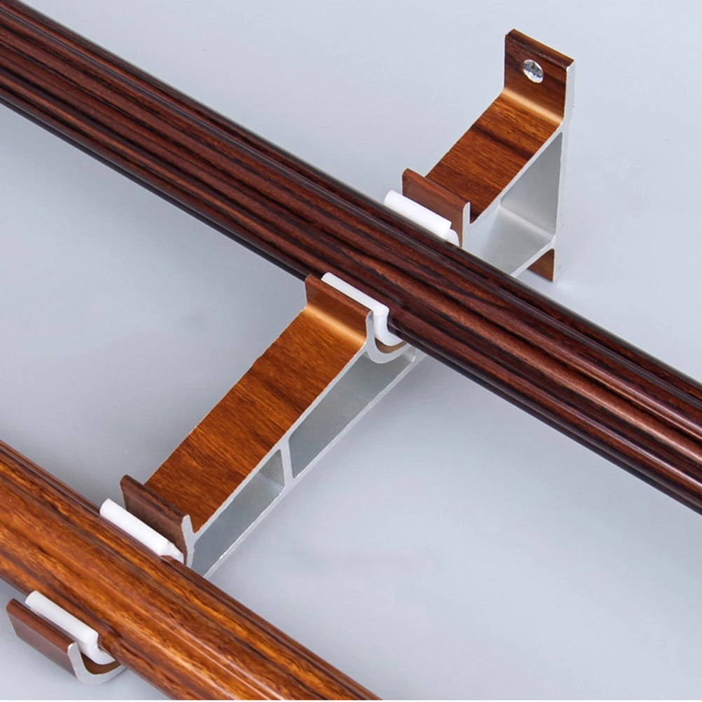 

2 PCS Rod for Curtains Bar Holder Bracket Double Brackets Aluminum Alloy Rails Stand End Pole