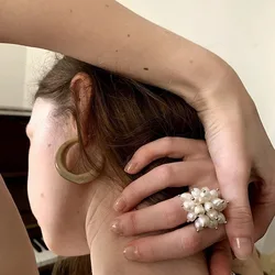 New natural fresh water open ring advanced delicate summer tender lady fashion finger accessory