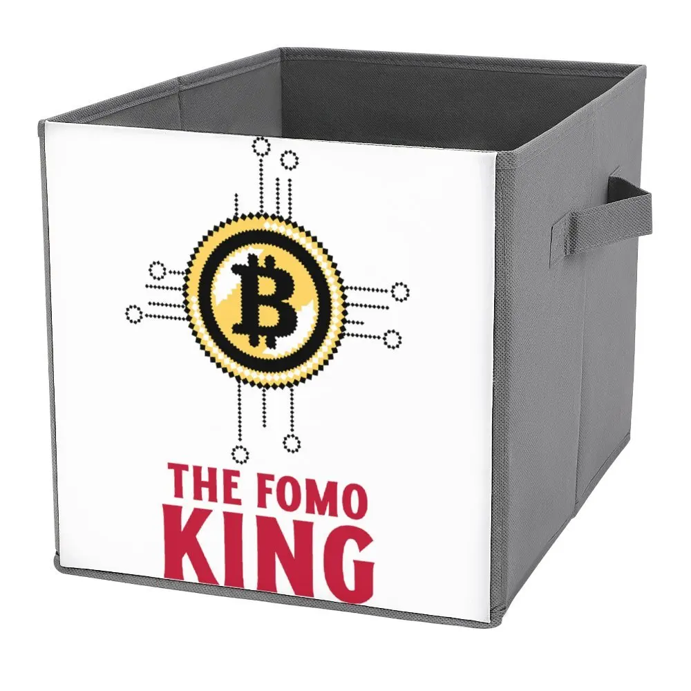 Storage Bins FOMO King Bitcoin Dust Proof Premium Folding Storage Box And Great to The Touch Can Be Folded Storage of Socks Bedr