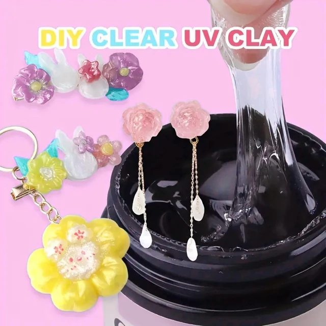 Ręcznie robiona żywica UV Clay - 100g przezroczysta do kreatywnej rzeźbienia 3D Nieklejący się ręcznie robiony żel DIY w domu