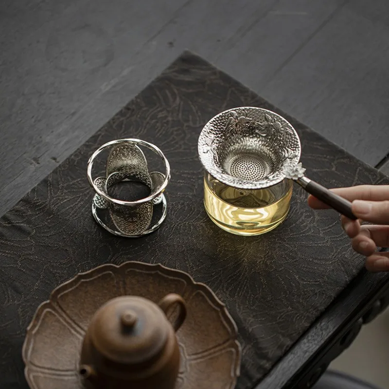 شبكة معدنية مصفاة شاي الفولاذ المقاوم للصدأ تصفية غربال Teaware الدانتيل الشاي استنزاف مفيدة الشاي Infusers اكسسوارات المطبخ