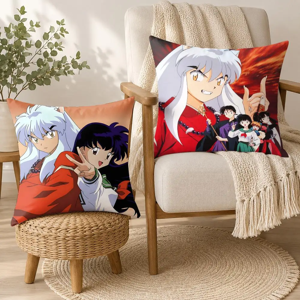 I-Inuyasha COOL Cartoon Cushion Cover Square Decorative Throw Pillow 40x40cm For Sofa Bedroom Living Room Home Decor