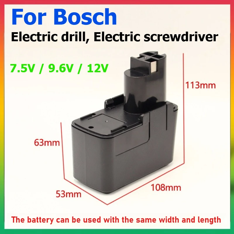 

For Bosch 9.6V Electric Drill Electric Screwdriver 12V Power Tools Battery PSR7.2V PSR9.6V PSR12V BAT001 Lithium Batteries