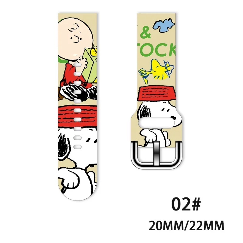 Snoopy Cartoon 20mm 22mm Strap for Samsung Galaxy Watch 4 3 Classic 5 Pro Active 2/Gear S3 Bracelet Huawei Watch GT 2 3 Strap