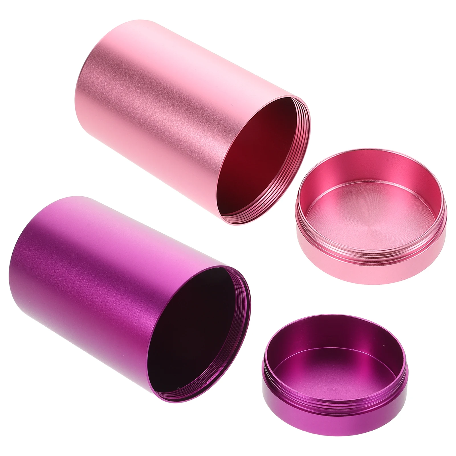 

2Pcs Aluminum Alloy Storage Jars Airtight Portable Travel Containers for Coffee Tea Small Parts Organization Lightweight Compact