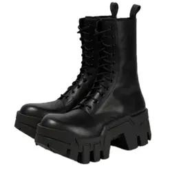 Men's Bulldozer Car Round Head Thick Sole High Top Increase Gear Bottom Chelsea Motorcycle Sneakers Boots