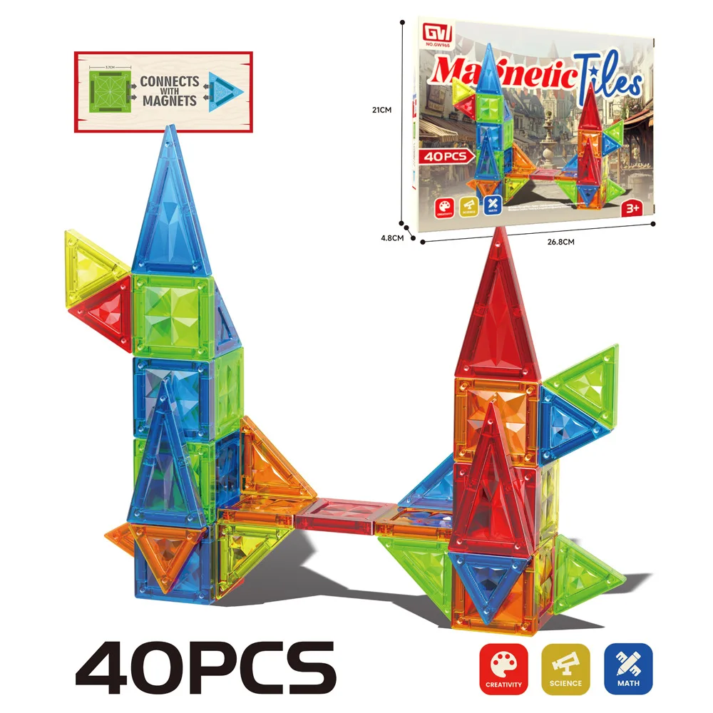 40/26 pçs peça de conexão magnética mini blocos de construção conjunto criativo moc montagem educacional diy brinquedos tijolos crianças presentes do feriado