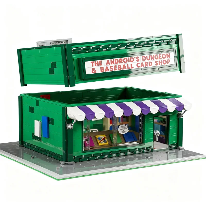 1229PCS MOC City View Modular Androids Dungeon Baseball Card Shop Simpsoned Model DIY Technology Display Building Blocks Decor