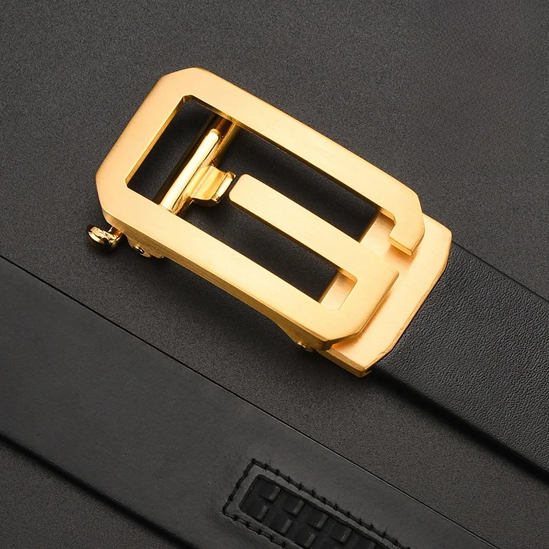 pure-cowhide-leather-belt-for-men-auatic-bule-casual-copper-bule-youth-busin-waist-belt-trendy-men's-belt