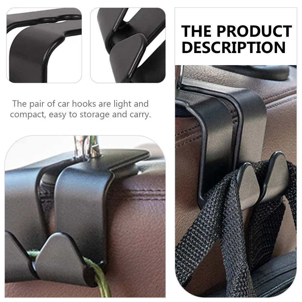 

Комплект из 4 автомобильных вешалок на подголовник с двойными крючками для хранения вещей в салоне автомобиля, крепление на подголовник сиденья, решения для организации путешествий