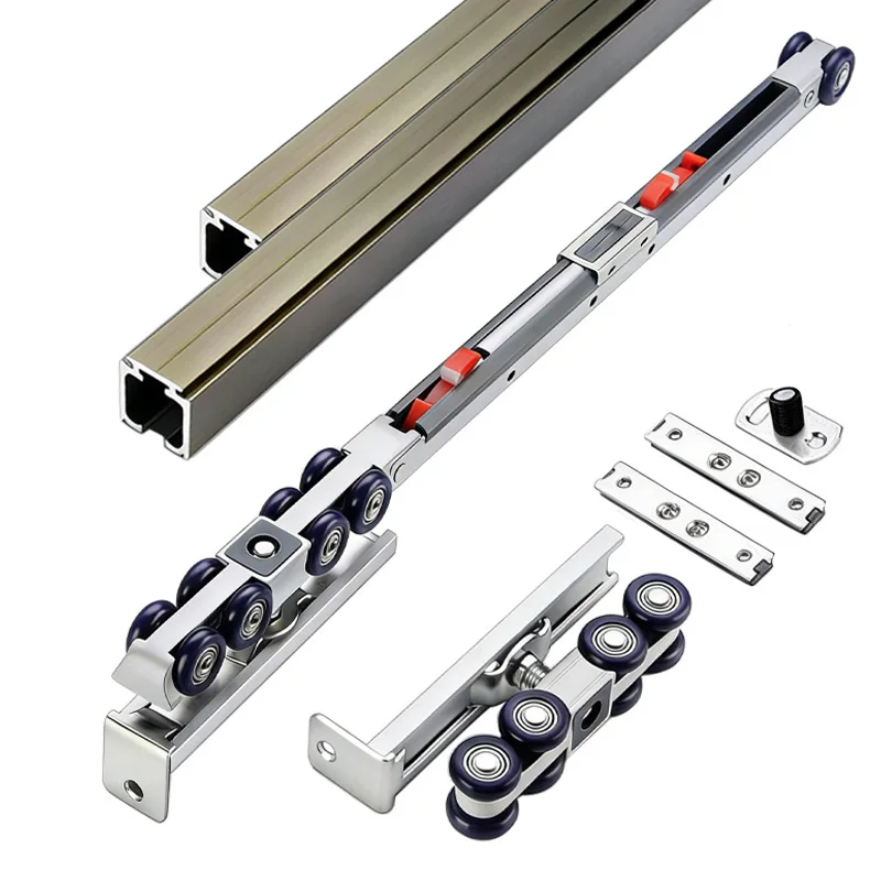 

Двусторонний гидравлический демпфер для раздвижных дверей, роликовый механизм плавного закрывания, бесшумный, усиленный, с нейлоновыми колесами, фурнитура для раздвижных систем