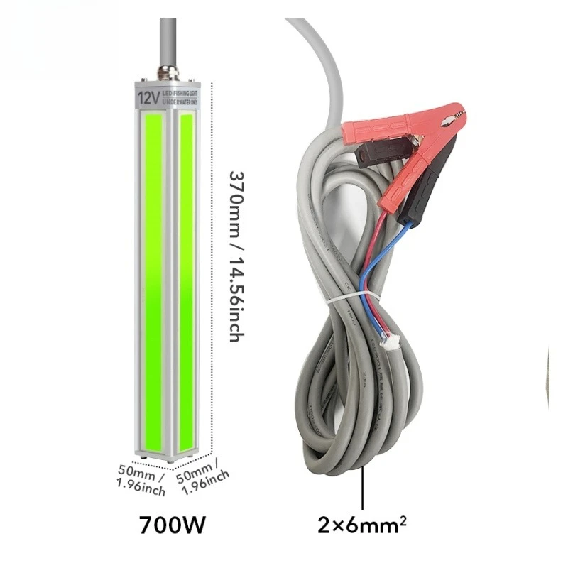 Diode Fishing Light DC12V 24V 450W 600W 700W 5-15m Line IP68 Green White For Fishing Ground Squid Boat