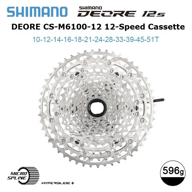 

SHIMANO DEORE M6100 12-Speed HYPERGLIDE+ Mountain Bike Cassette 10-51T