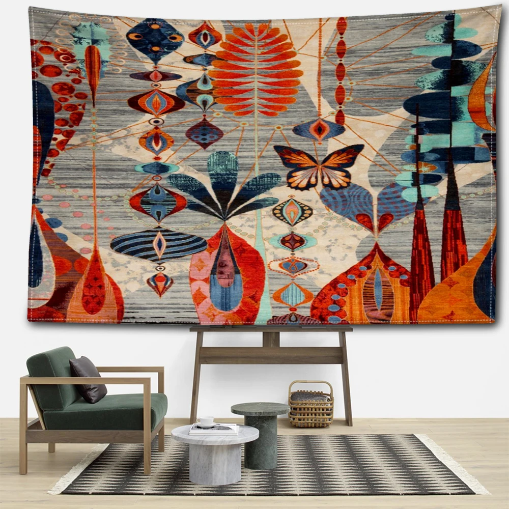 Butterfly Feather Art Graffiti Printed Tapestry, Modern Design Room Living Room Wall Hanging Art Wall Decoration