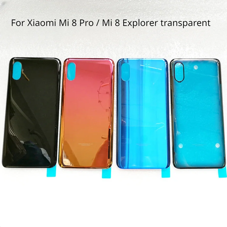 New  glass For Xiaomi Mi 8 Pro / Mi 8 Explorer transparent Housing Battery Door Back Cover Replacement Parts Case