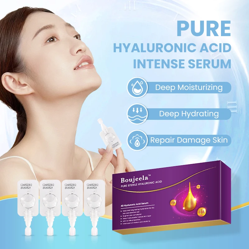 

Boujeela 4D Pure Hyaluronic Acid Ampoule Serum for Face Skin Care Deep Moisturizing Skin Rejuvenating Massage Capsule Essence