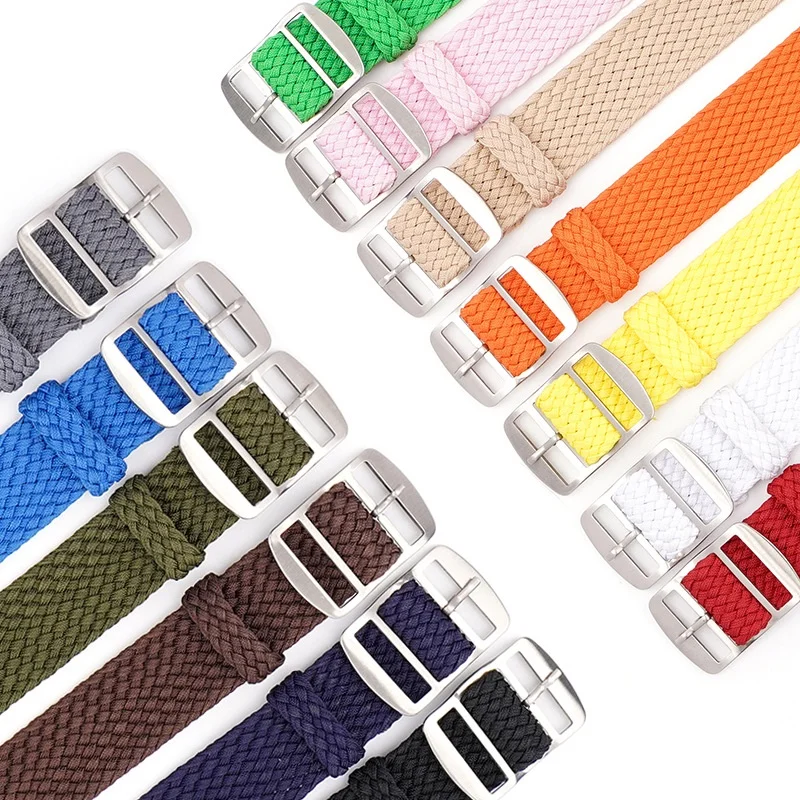 Woven Nylon Watch Strap 14mm 16mm 18mm 20mm 22mm Canvas Watchband Universal Replacement Wristband Bracelet Watch Band Strap