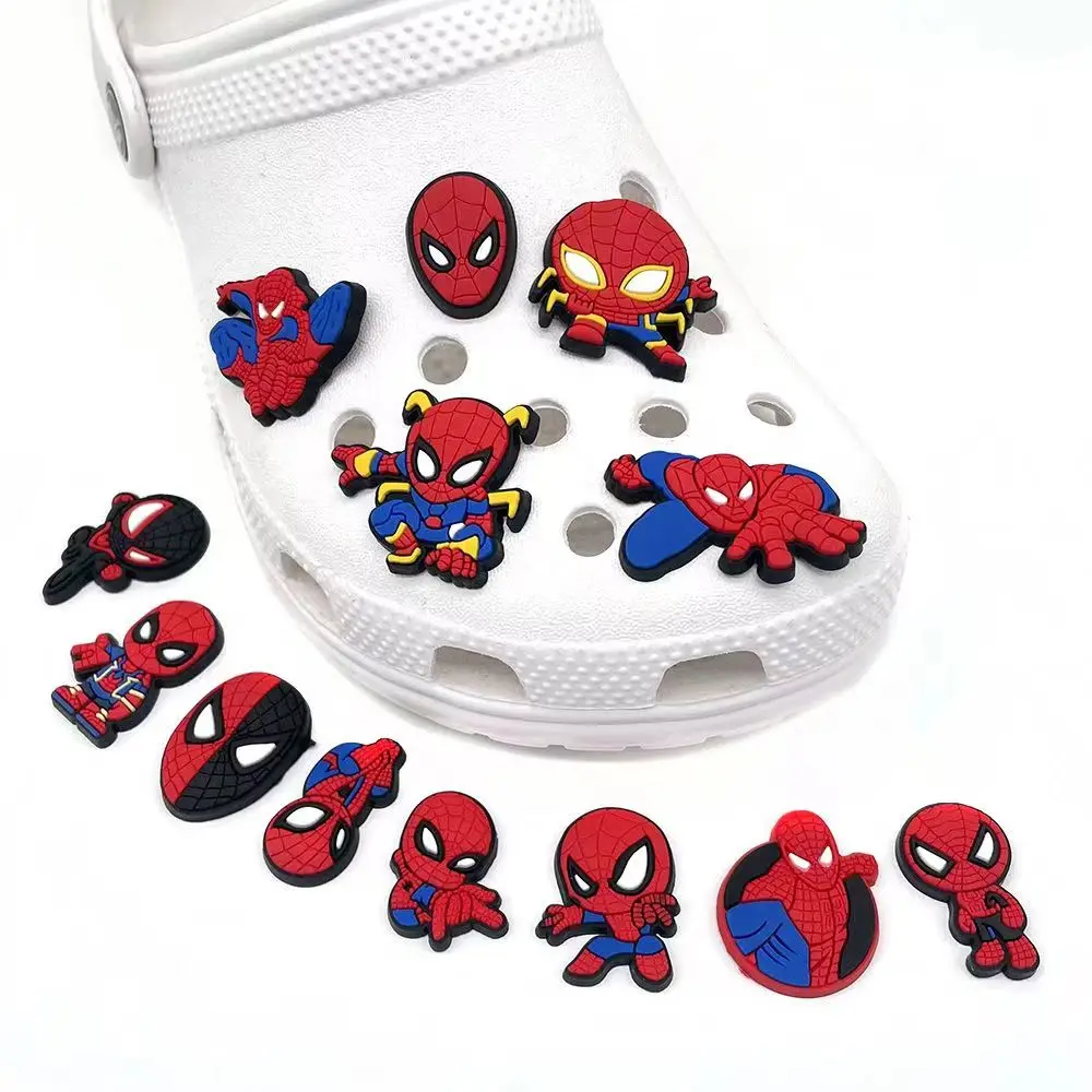 8/13 Marvel Shoe Charms for Croc Batman Spiderman Charms PVC Cartoon Shoe Decoration Pins shoe Accessories Best Gift