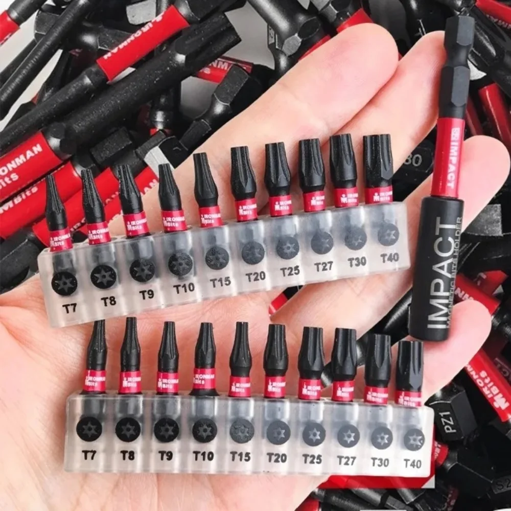 10/20/21pcs T7-T40 Screwdriver Bit Set Impact Tough Magnetic S2 Alloy Steel Star Bit With Storage Organizer Impact Tools