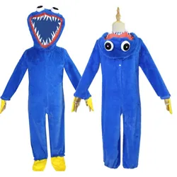 Hot Halloween Blue Mouth Monster Role Playing Costume Time Game jumpsuit Kigurumi Plush Toy Children's Party Christmas Gift Whol